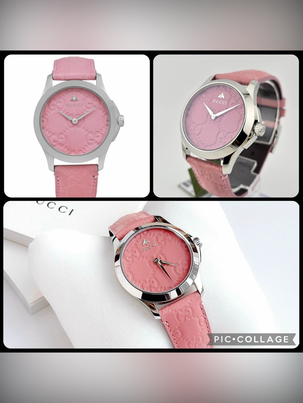 NWT Gucci Pink Guccissima Watch YA1264030 New Unworn w/ Box Pouch Tags